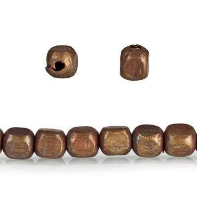 3.5mm Raw Copper Cube 8 inch 50 pcs - Beadsofcambay.com