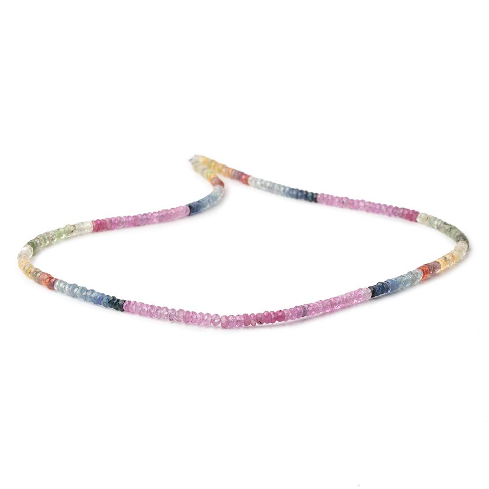3.5mm Ruby & Fancy Sapphire faceted rondelle beads 18 inch 256 pieces A - Beadsofcambay.com