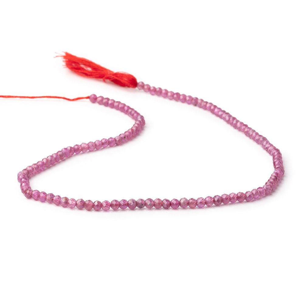 3.5mm Ruby Micro Faceted Rondelle Beads 12.5 inch 108 pieces A - Beadsofcambay.com