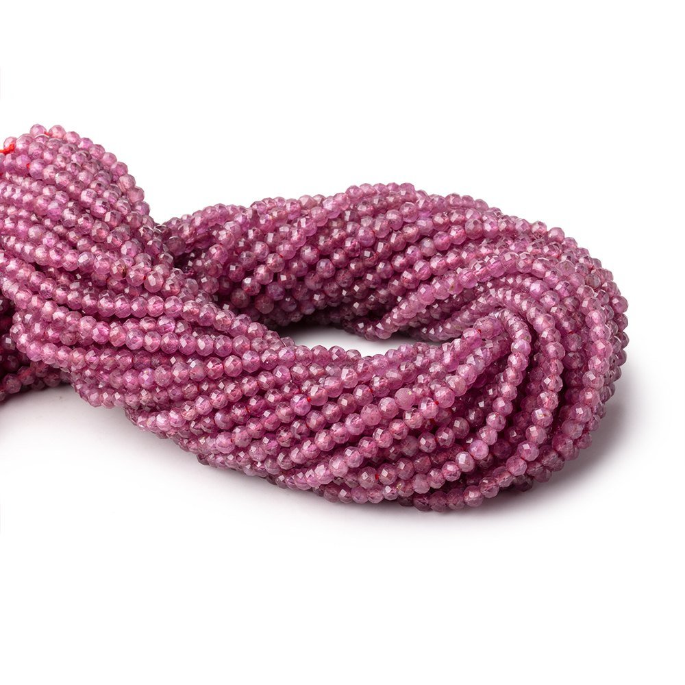 3.5mm Ruby Micro Faceted Rondelle Beads 12.5 inch 108 pieces A - Beadsofcambay.com