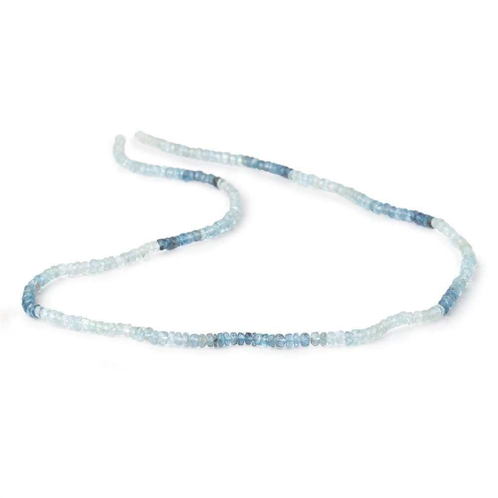 3.5mm Shaded Aquamarine Faceted Rondelle Beads 18 inch 239 pieces - Beadsofcambay.com