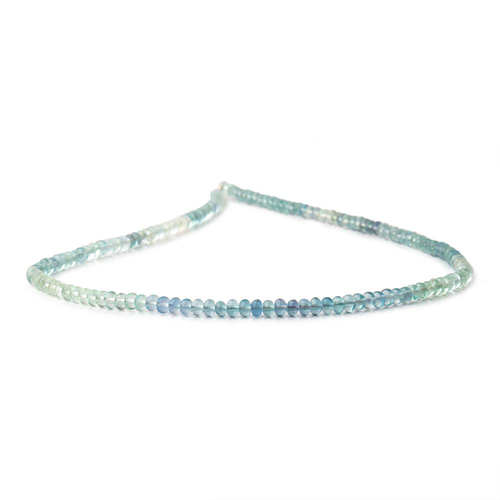 3.5mm Shaded Fluorite Plain Rondelle Beads 13 inch 121 pieces - Beadsofcambay.com