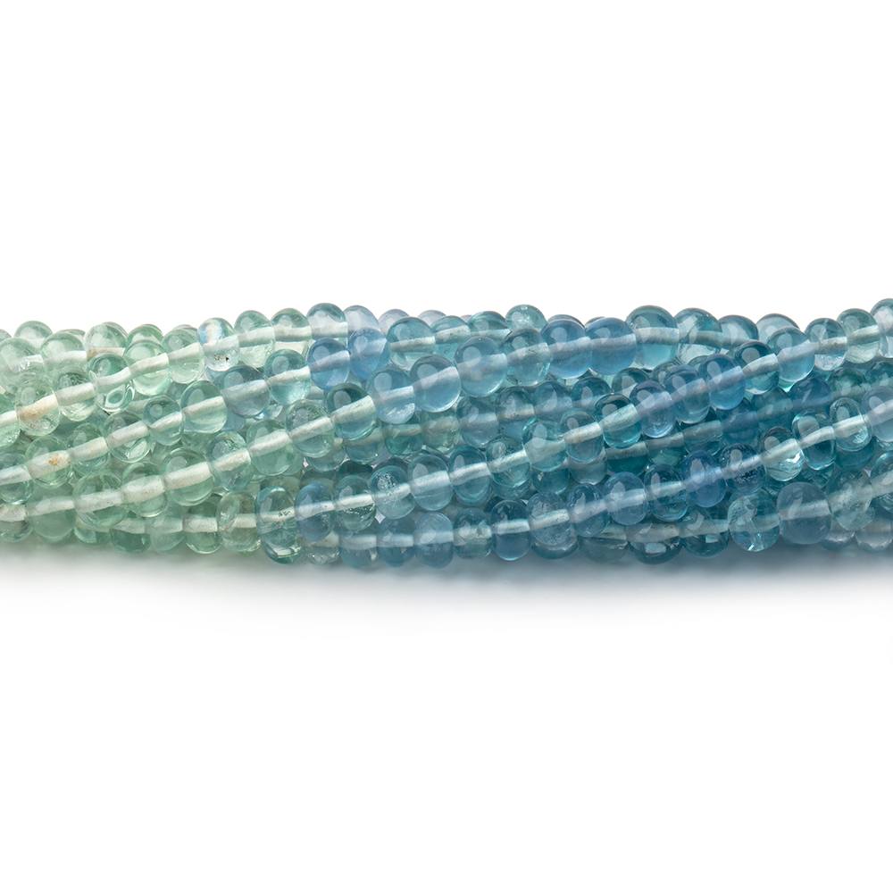 3.5mm Shaded Fluorite Plain Rondelle Beads 13 inch 121 pieces - Beadsofcambay.com