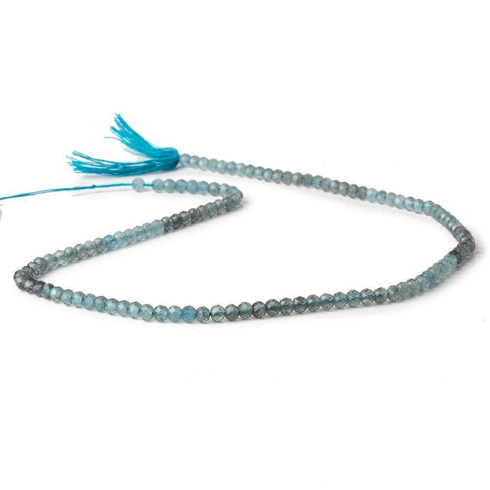 3.5mm Shaded Moss Aquamarine micro faceted round beads 13 inch 114 pieces - Beadsofcambay.com