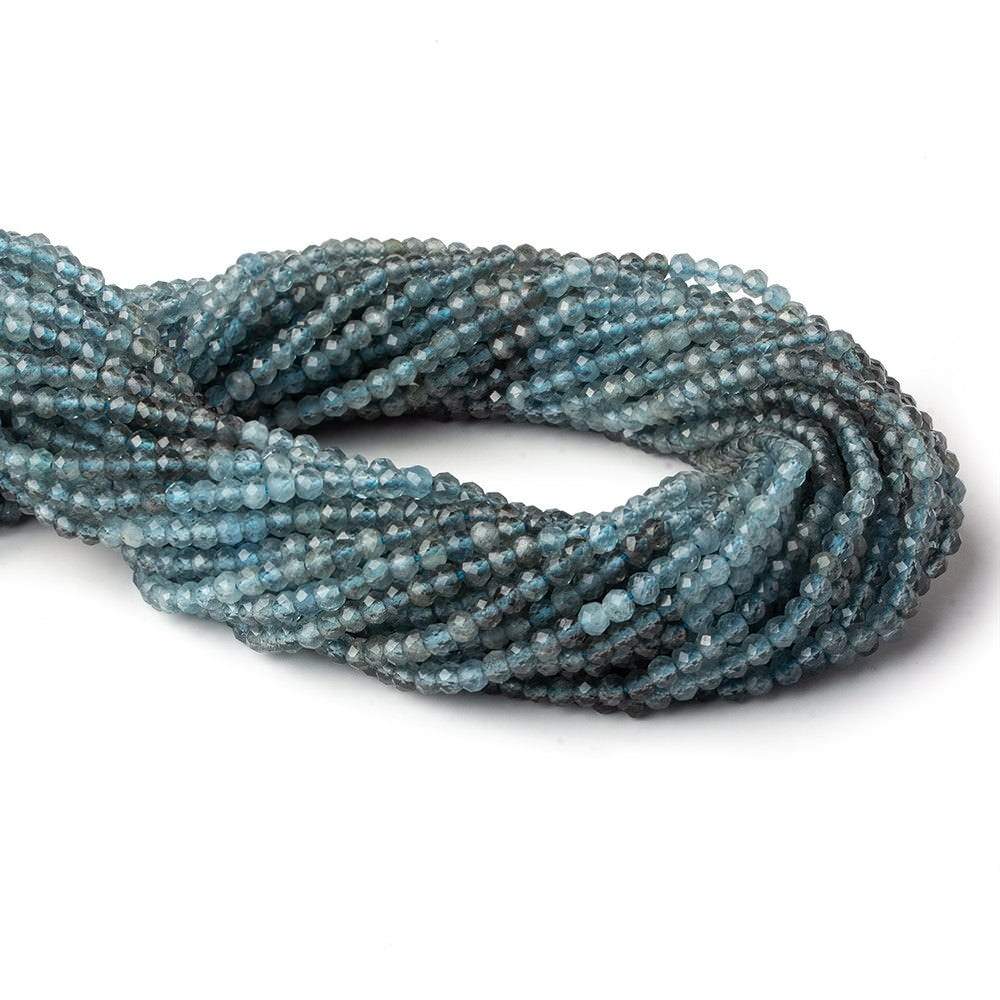 3.5mm Shaded Moss Aquamarine micro faceted round beads 13 inch 114 pieces - Beadsofcambay.com