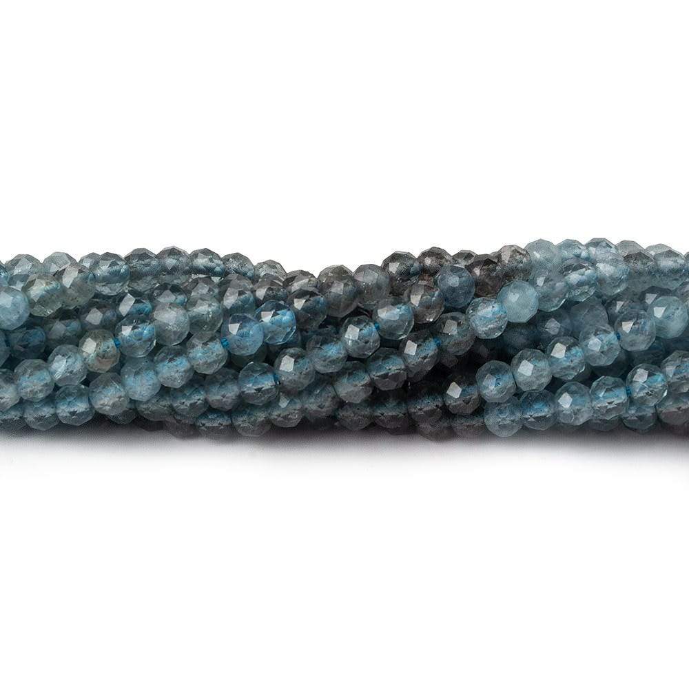 3.5mm Shaded Moss Aquamarine micro faceted round beads 13 inch 114 pieces - Beadsofcambay.com