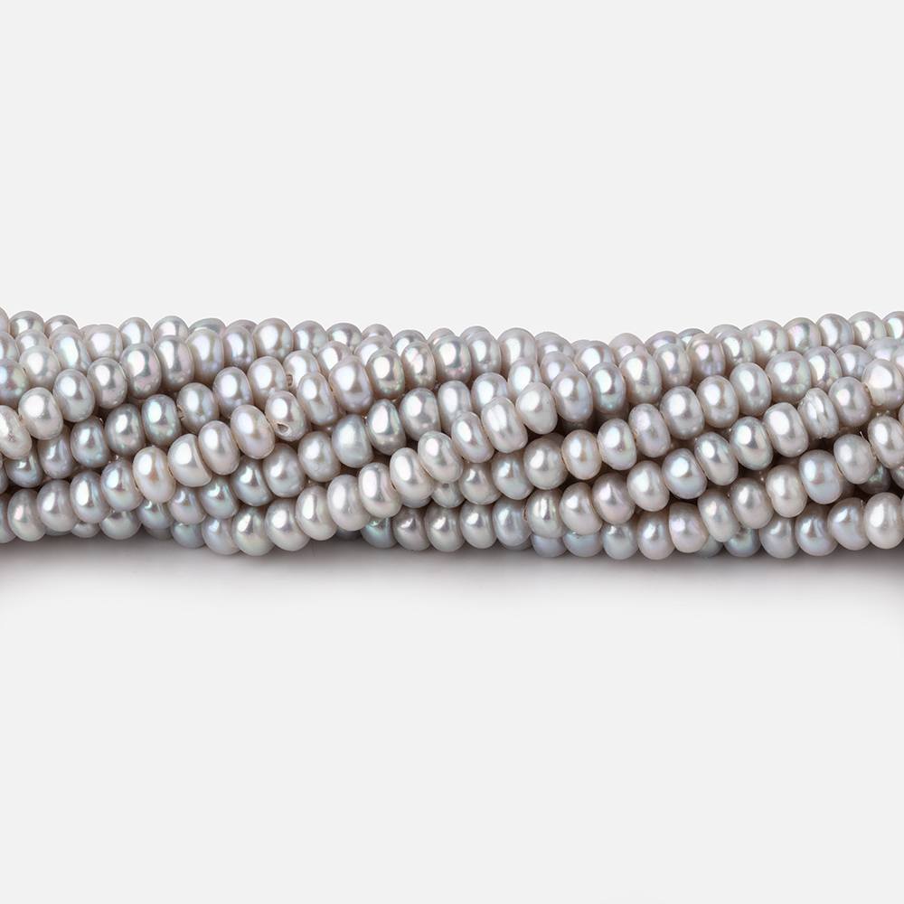 3.5mm Silver Center Drill Button Freshwater Pearls 15.5 inch 175 Beads - Beadsofcambay.com