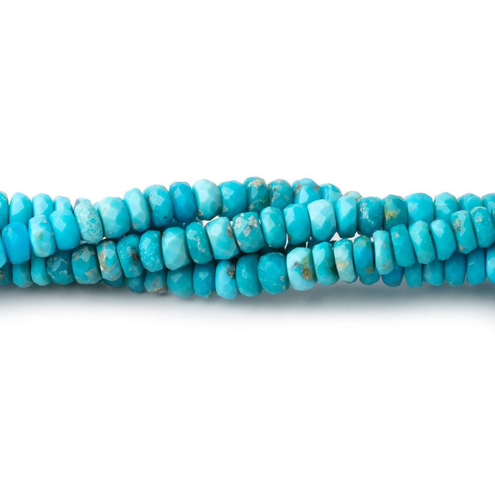 3.5mm Sleeping Beauty Turquoise Faceted Rondelle Beads 16 inch 206 pieces - Beadsofcambay.com