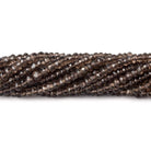 3.5mm Smoky Quartz Faceted Rondelle 13.5 inch 130 beads - Beadsofcambay.com