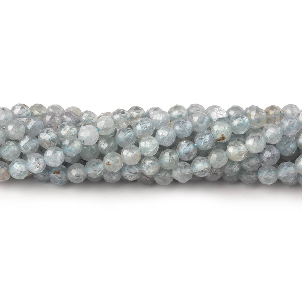 3.5mm Stormy Grey Zircon Micro Faceted Round Beads 12.5 inch 96 pieces - Beadsofcambay.com