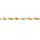 3.5mm Sunstone faceted rondelle Gold plated Chain by the foot 39 pcs - Beadsofcambay.com