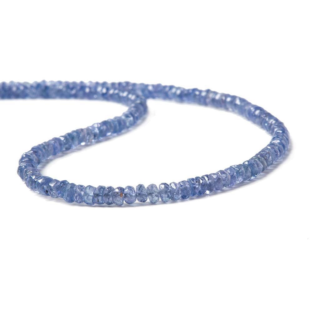 3.5mm Tanzanite Faceted Rondelle Beads 14 inch 175 pieces - Beadsofcambay.com