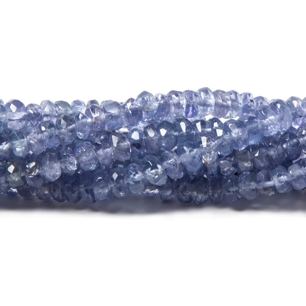 3.5mm Tanzanite Faceted Rondelle Beads 14 inch 175 pieces - Beadsofcambay.com
