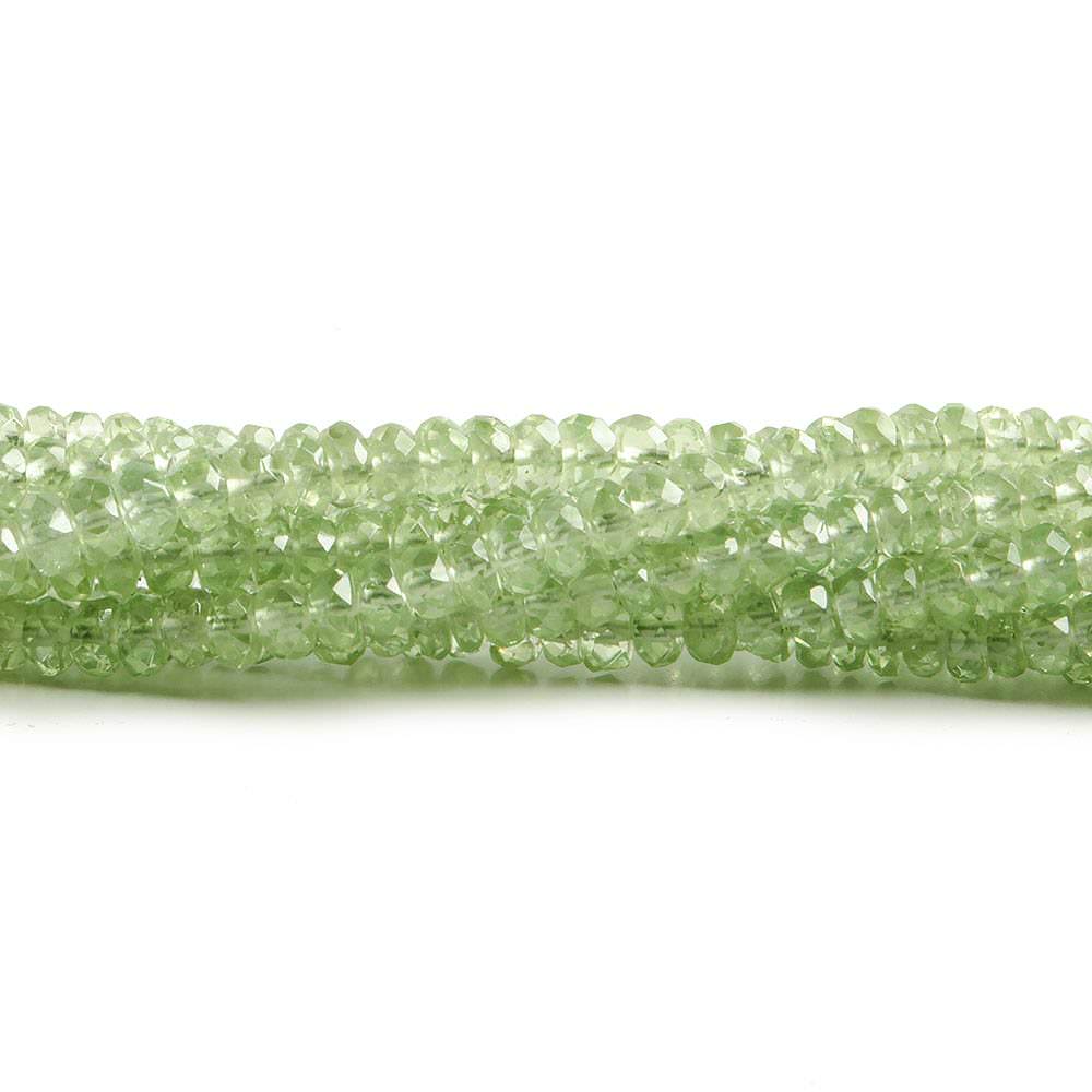 3.5mm Tsavorite Garnet faceted rondelle beads 13 inch 155 beads - Beadsofcambay.com