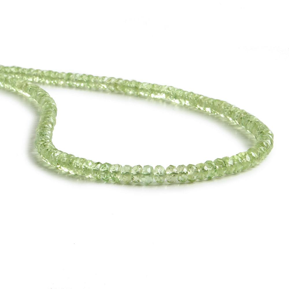 3.5mm Tsavorite Garnet faceted rondelle beads 13 inch 155 beads - Beadsofcambay.com