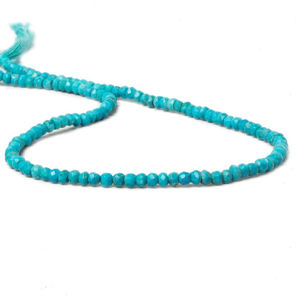 3.5mm Turquoise Howlite Faceted Rondelle Beads 13 inch 120 pcs - Beadsofcambay.com
