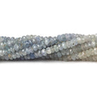 3.5mm White & Light Blue Sapphire faceted rondelles 18 inch 225 pieces A - Beadsofcambay.com