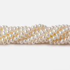 3.5x2.5mm Cream Off Round Freshwater Pearls 140 pcs - Beadsofcambay.com