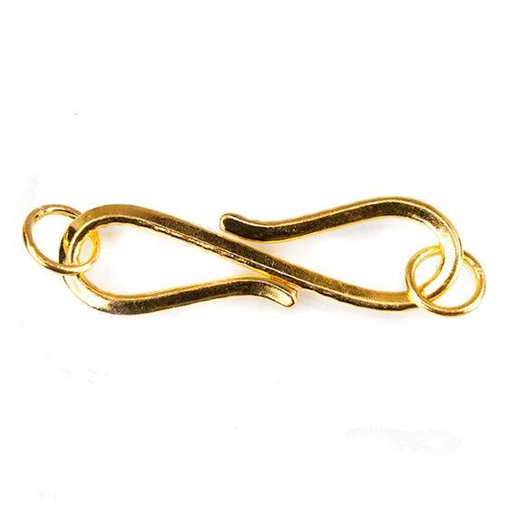 36mm Vermeil S Hook Pebble Design 1 piece - Beadsofcambay.com