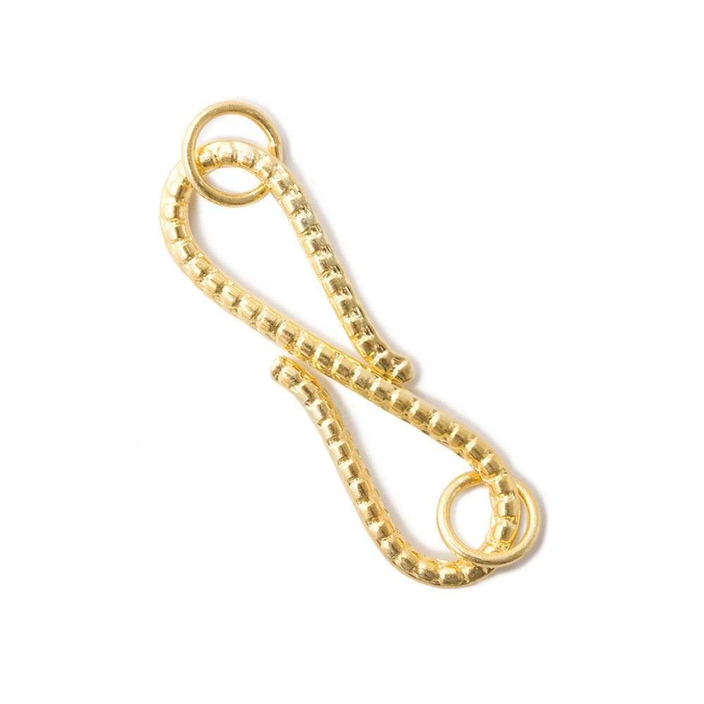 36mm Vermeil S Hook Pebble Design 1 piece - Beadsofcambay.com