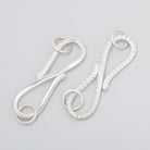 36x10mm Sterling Silver S Hook Ribbed Design 1 piece - Beadsofcambay.com