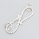 36x10mm Sterling Silver S Hook Ribbed Design 1 piece - Beadsofcambay.com