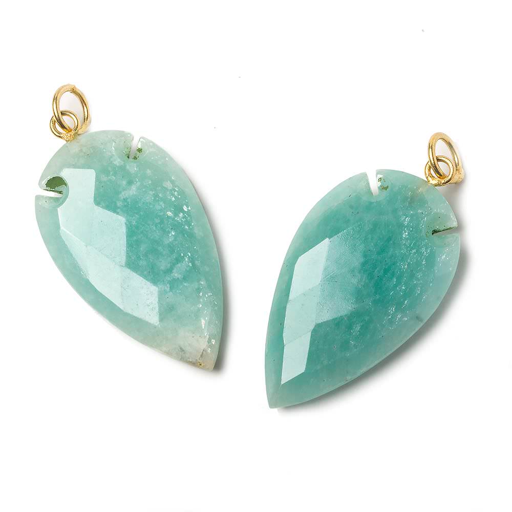 36x20mm Amazonite Faceted Arrowhead Focal Pendant 1 piece - Beadsofcambay.com