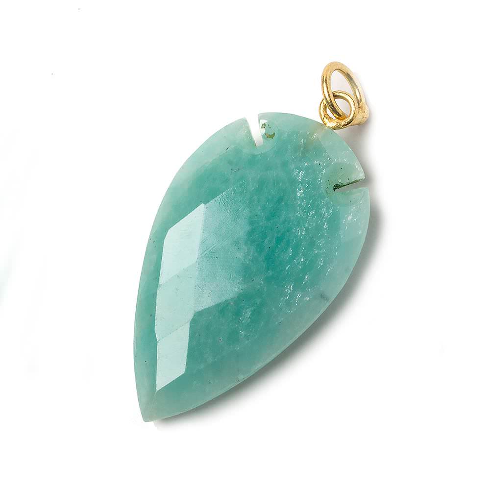 36x20mm Amazonite Faceted Arrowhead Focal Pendant 1 piece - Beadsofcambay.com