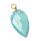 36x20mm Aqua Blue Chalcedony Faceted Arrowhead Focal Pendant 1 piece - Beadsofcambay.com