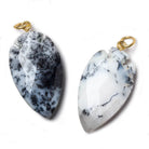 36x20mm Dendritic Opal Faceted Arrowhead Focal Pendant 1 piece - Beadsofcambay.com