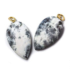 36x20mm Dendritic Opal Matte Arrowhead Focal Pendant 1 piece - Beadsofcambay.com