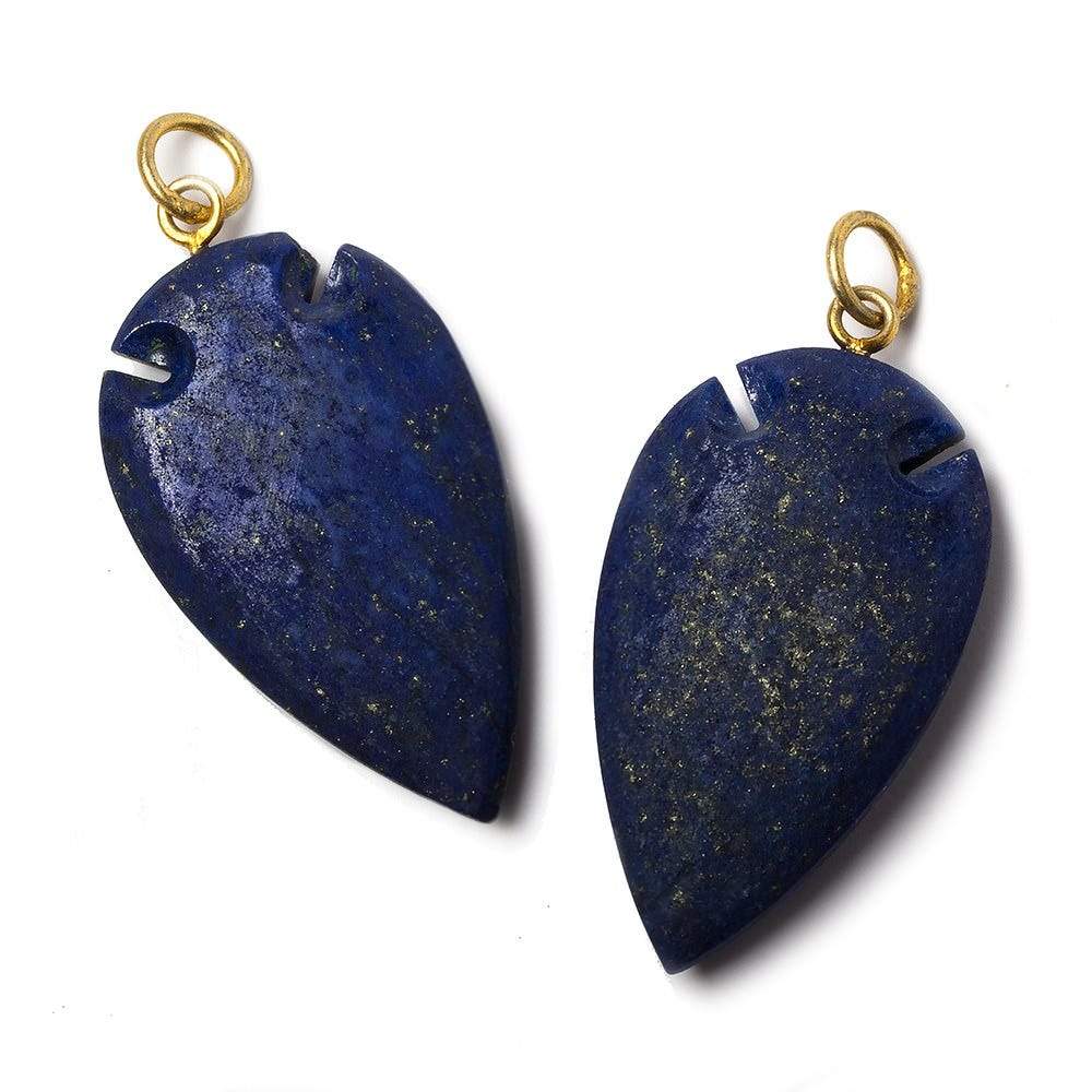 36x20mm Lapis Lazuli Matte Arrowhead Focal Pendant 1 piece - Beadsofcambay.com