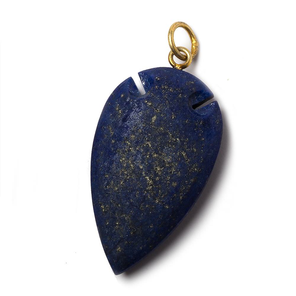 36x20mm Lapis Lazuli Matte Arrowhead Focal Pendant 1 piece - Beadsofcambay.com