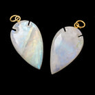 36x20mm Rainbow Moonstone Matte Arrowhead Focal Pendant 1 piece - Beadsofcambay.com