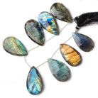 36x22-42x23mm Labradorite faceted pear briolette beads 8 inch 8 pieces A - Beadsofcambay.com