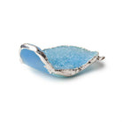 36x29x12mm Silver Leafed White & Blue Concave Drusy Focal Pendant 1 piece - Beadsofcambay.com