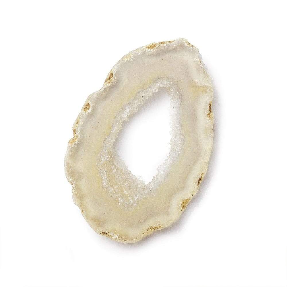36x30mm Golden & Cream Occo Agate Slice Bead 1 piece - Beadsofcambay.com