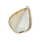 36x30x12mm Gold Leafed White Concave Drusy Pendant 1 focal bead - Beadsofcambay.com
