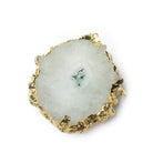 36x33mm 22kt Gold leafed Solar Quartz Slice Pendant 1 piece - Beadsofcambay.com