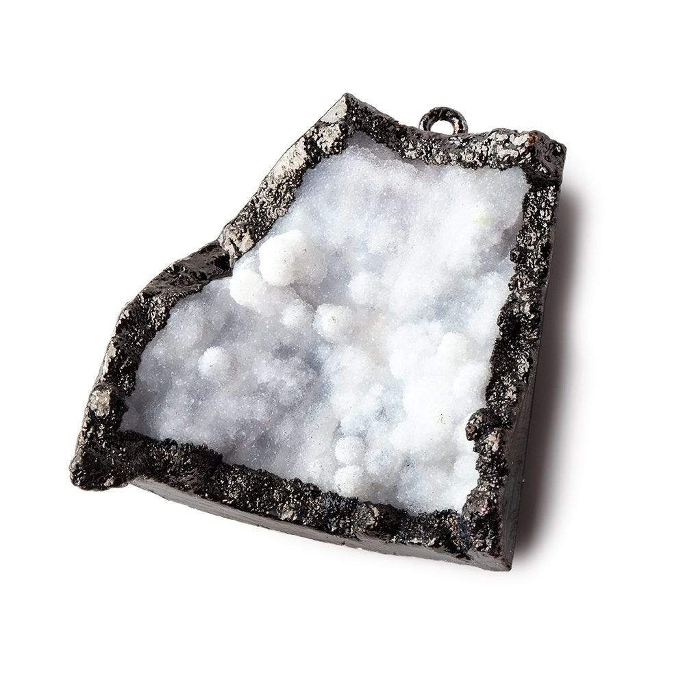 36x36mm Black Gold Leafed Gray Drusy Freeform Pendant 1 piece - Beadsofcambay.com