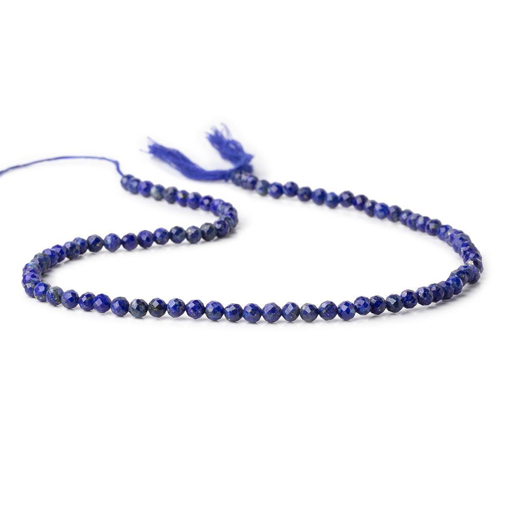 3.7mm Lapis Lazuli Micro Faceted Round Beads 12.5 inch 88 pieces - Beadsofcambay.com