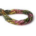 3.7mm Multi Color Tourmaline Plain Round Beads 14.75 inch 103 pieces - Beadsofcambay.com