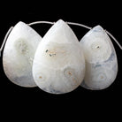 37x28-53x37mm Solar Quartz Faceted Pear Beads 9 inch 7 pcs - Beadsofcambay.com