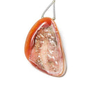 37x33mm Orange Red Concentric Agate Drusy Freeform Focal Bead 1 piece - Beadsofcambay.com