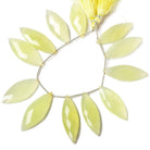 38-46mm Lemon Yellow Chalcedony Faceted Marquise Beads 8 inch 12 pieces - Beadsofcambay.com