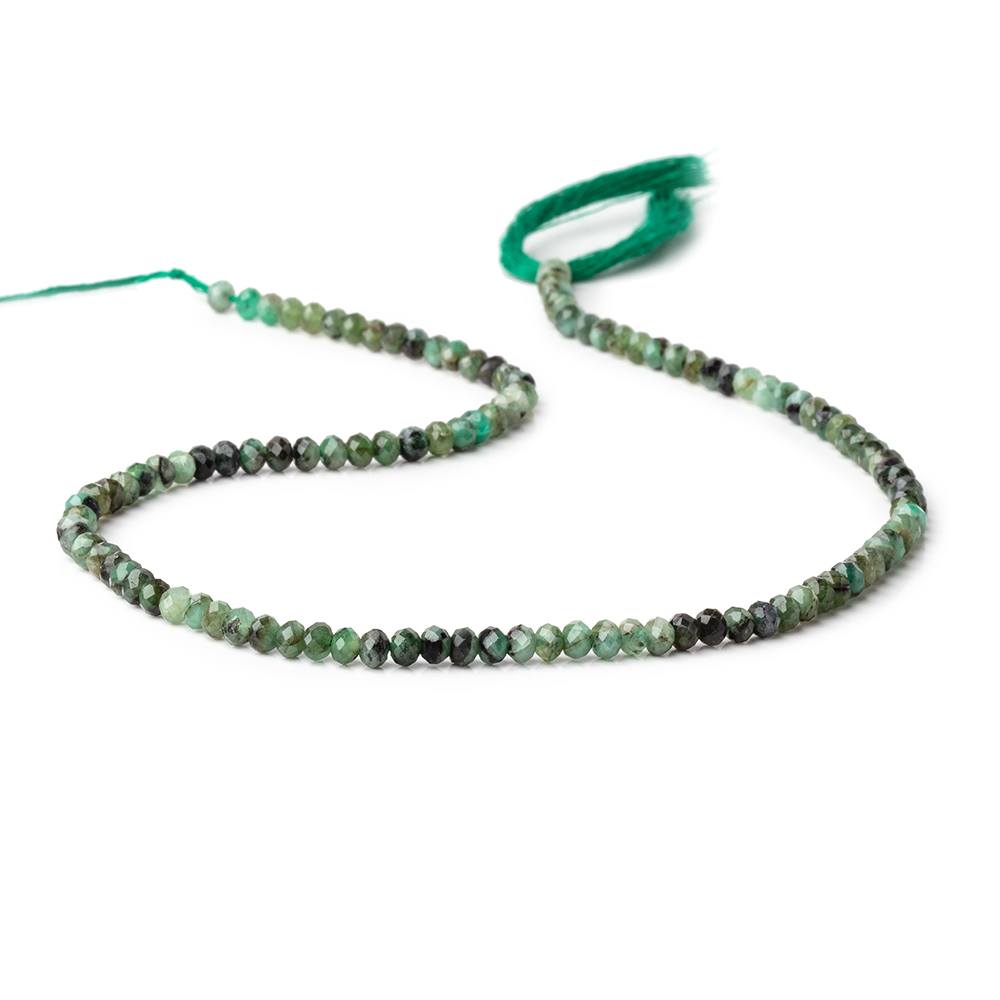 3.8-4mm Brazilian Emerald Micro Faceted Rondelle Beads 13 inch 112 pieces - Beadsofcambay.com