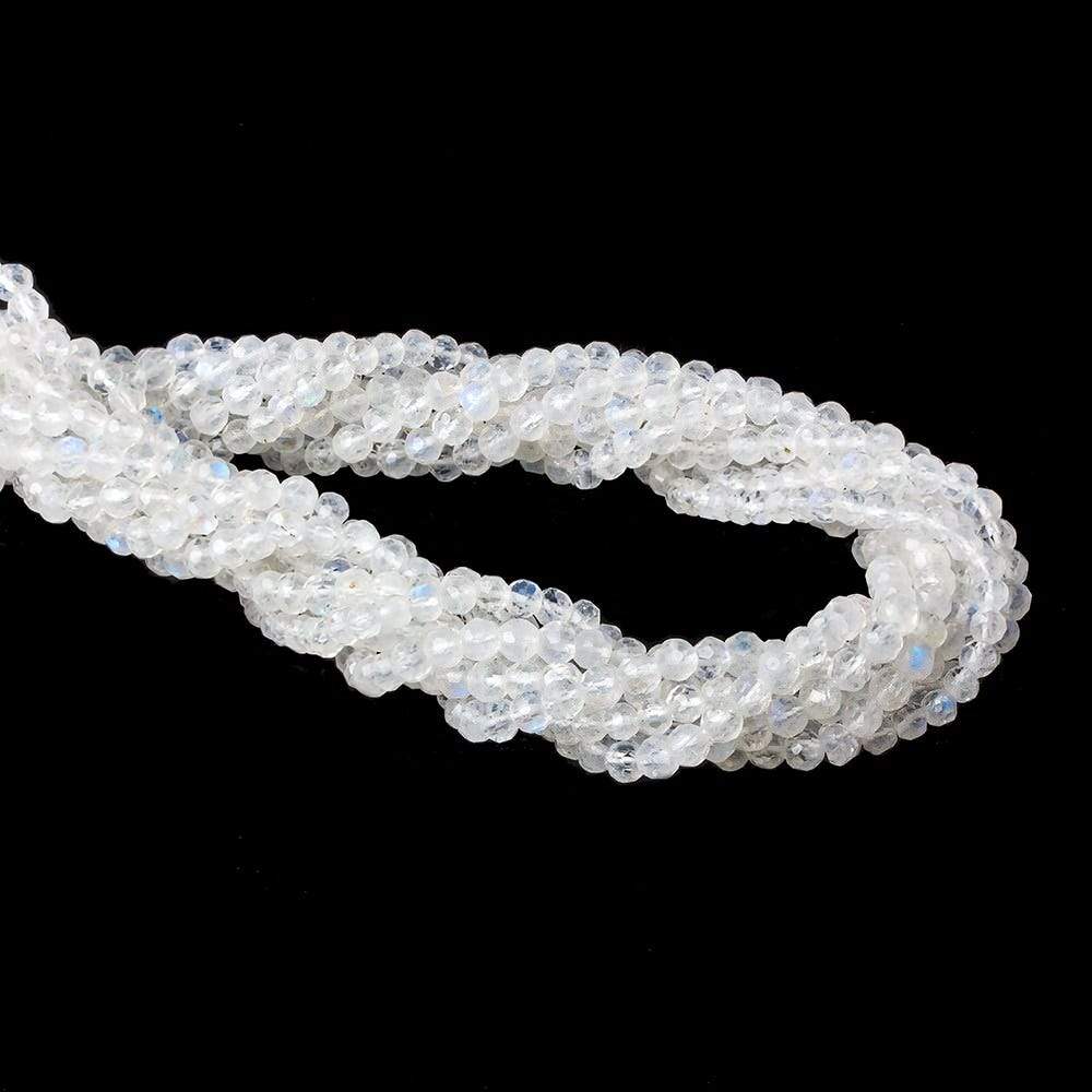 3.8mm Rainbow Moonstone Faceted Round Beads 14 inch 80 pieces - Beadsofcambay.com