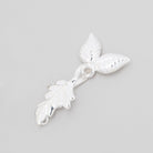 38x18mm Sterling Silver Hook and Eye Clasp with Leaves 1 piece - Beadsofcambay.com