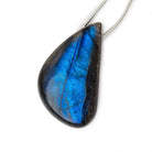 38x22x7mm Neon Blue Labradorite fancy shape focal bead 1 piece - Beadsofcambay.com