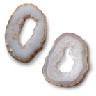 38x25-36x27mm Occo Agate with Drusy Slice without drill hole 2 pieces - Beadsofcambay.com